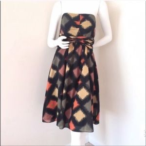 The Limited Black Printed Strapless Dress